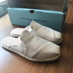 Tom slides/mules woven metallic